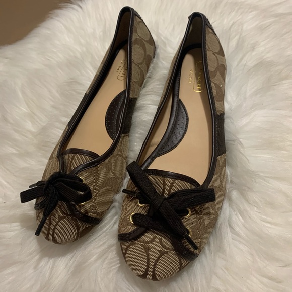 Coach Josie Ballet Flats Brown Casual Shoes 8.5 M